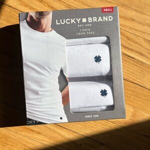 Lucky Brand Men's White Crew Tees - 3 Pack